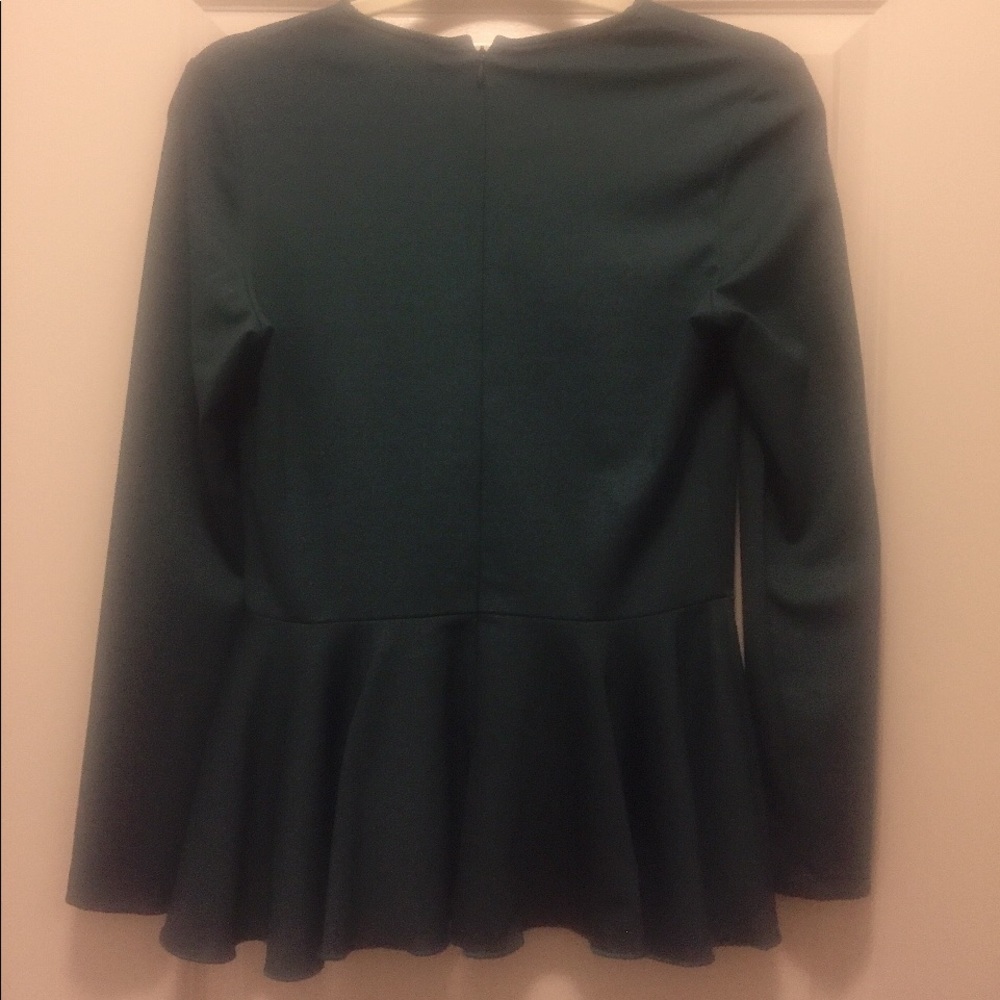 Torn By Ronny Kobo Green Rita Peplum Top, Size L - Picture 6 of 6